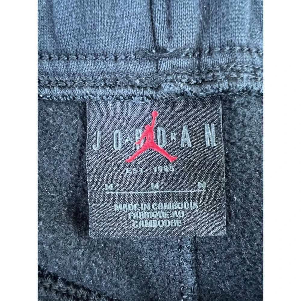 Jordan Pants Mens Medium Black Fleece Sweatpants Joggers Athletic DA9820-010